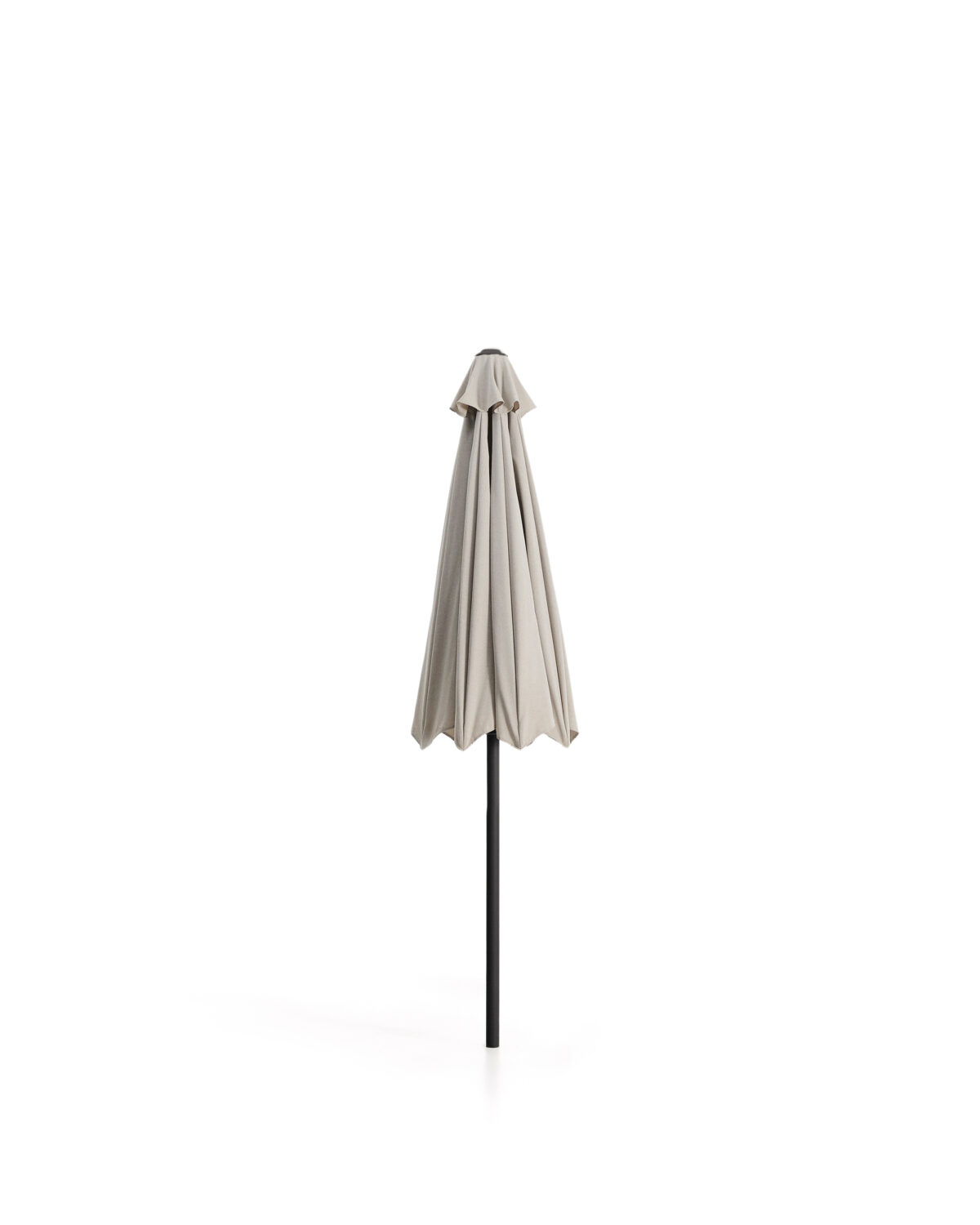 Kave Home Milna beige parasol met centrale paal en grafietkleurig stalen frame Ø300 cm - Afbeelding 10