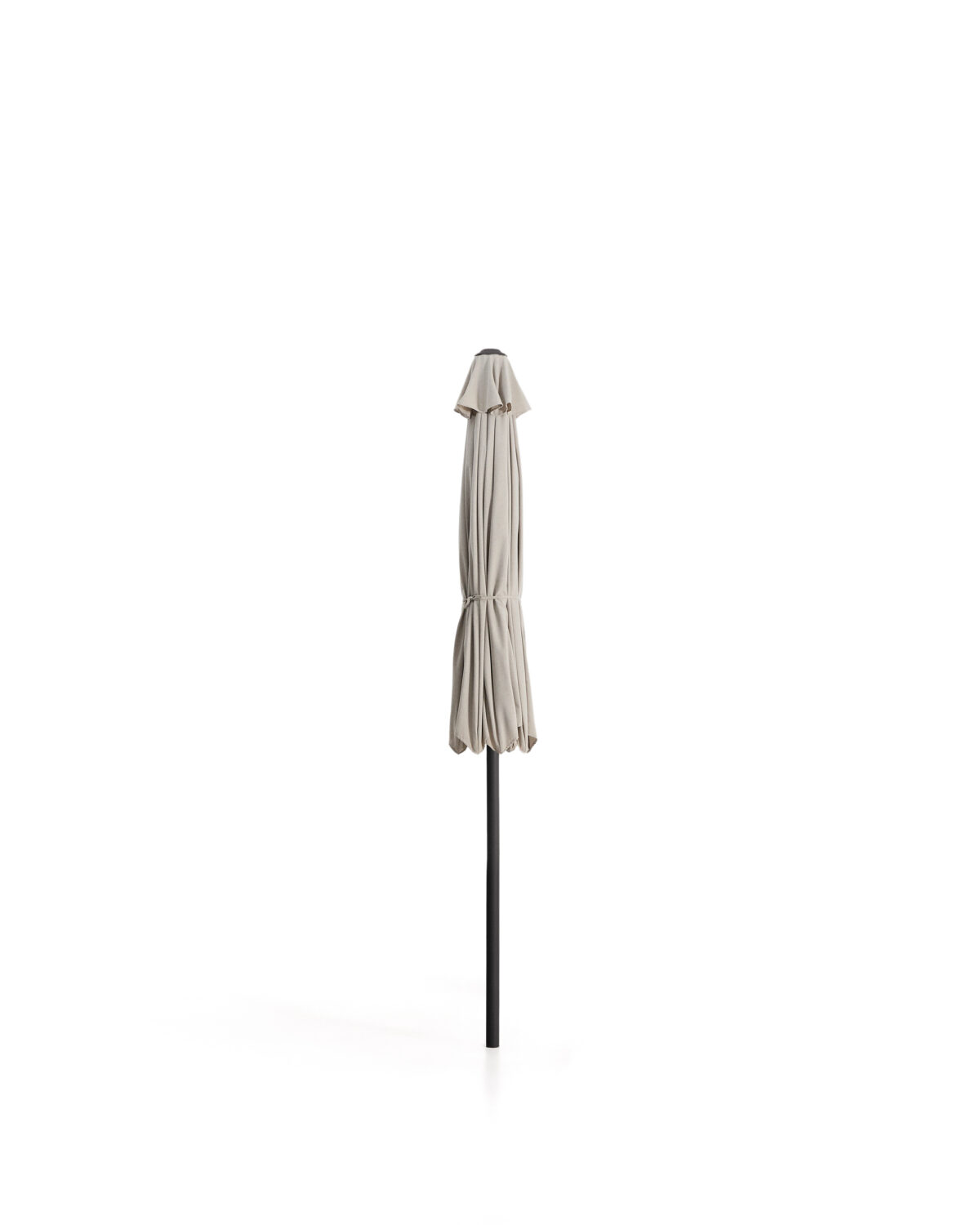 Kave Home Milna beige parasol met centrale paal en grafietkleurig stalen frame Ø300 cm - Afbeelding 11