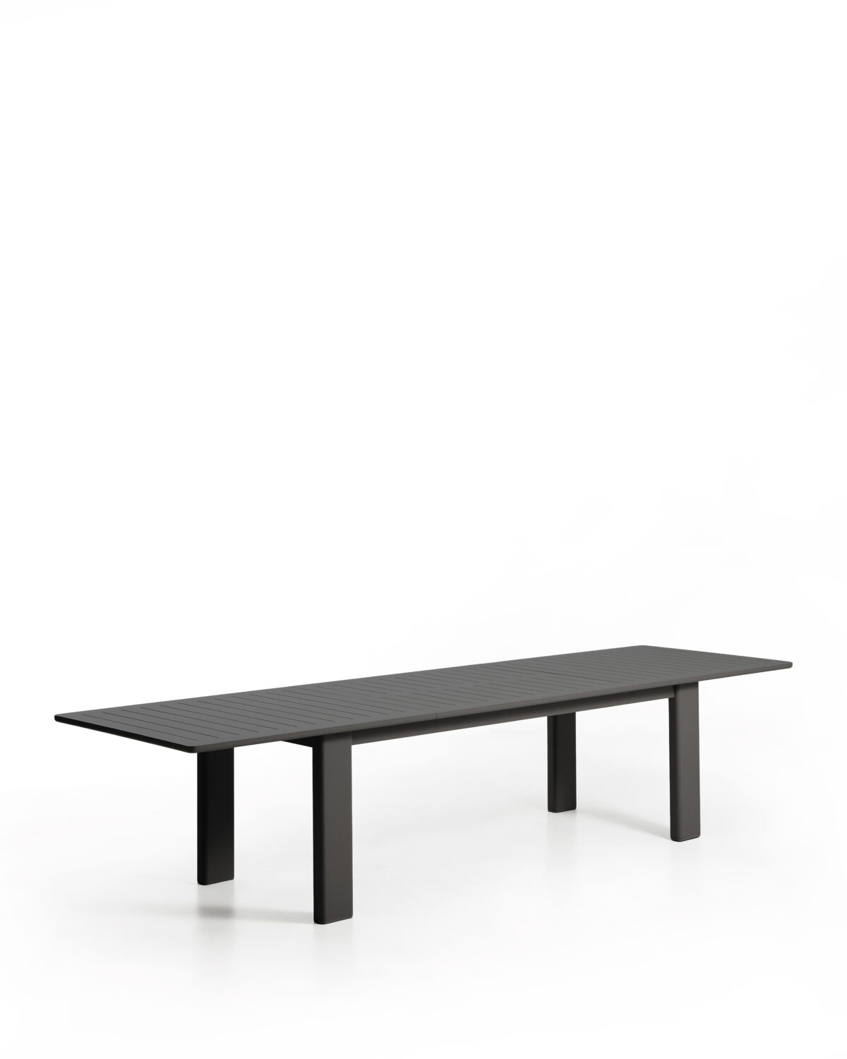Kave Home Livorno uitschuifbare tafel van grafietkleurig aluminium 233(350) x 100 cm - Afbeelding 8