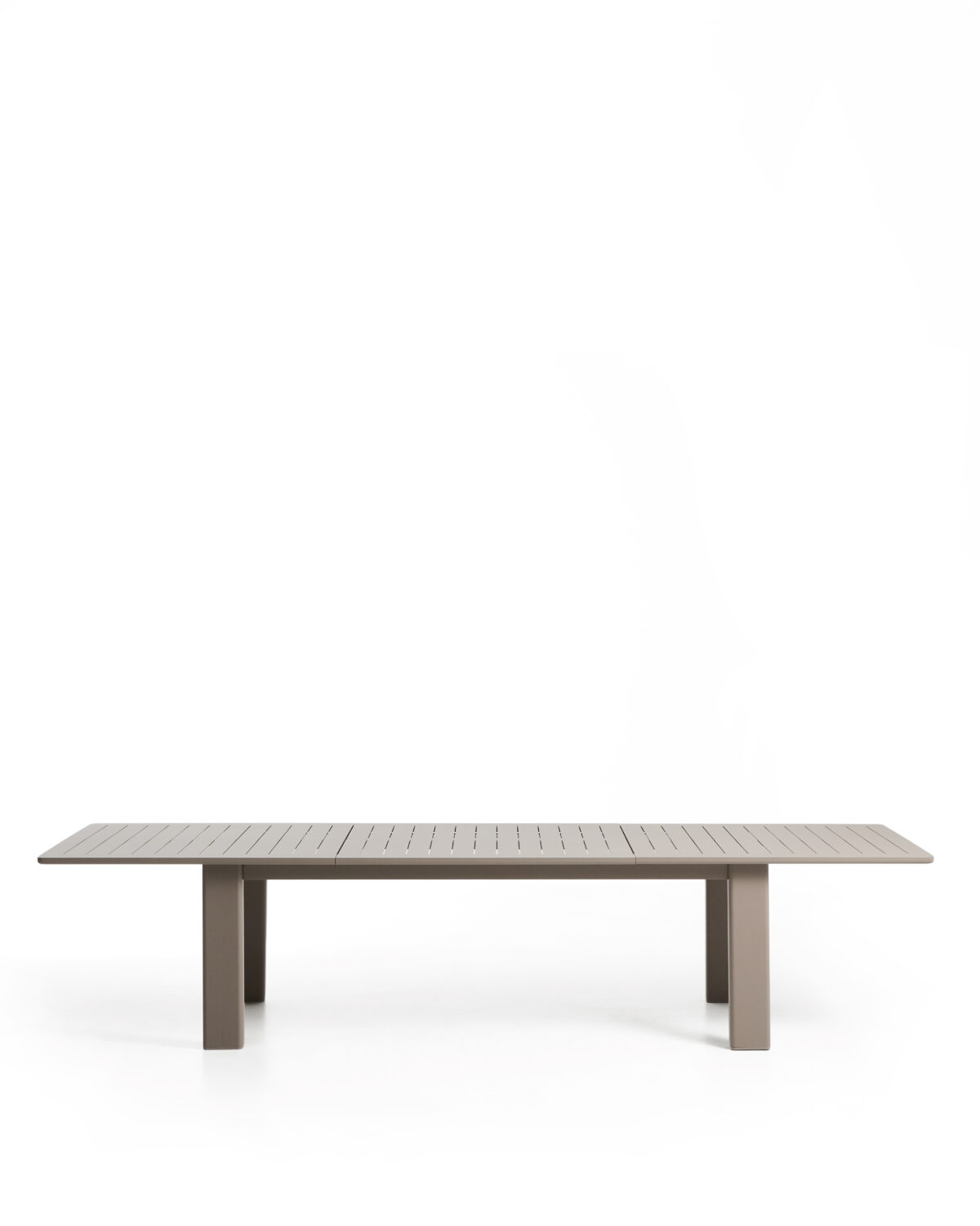 Kave Home Livorno uitschuifbare tafel van taupekleurig aluminium 233(350) x 100 cm - Afbeelding 7