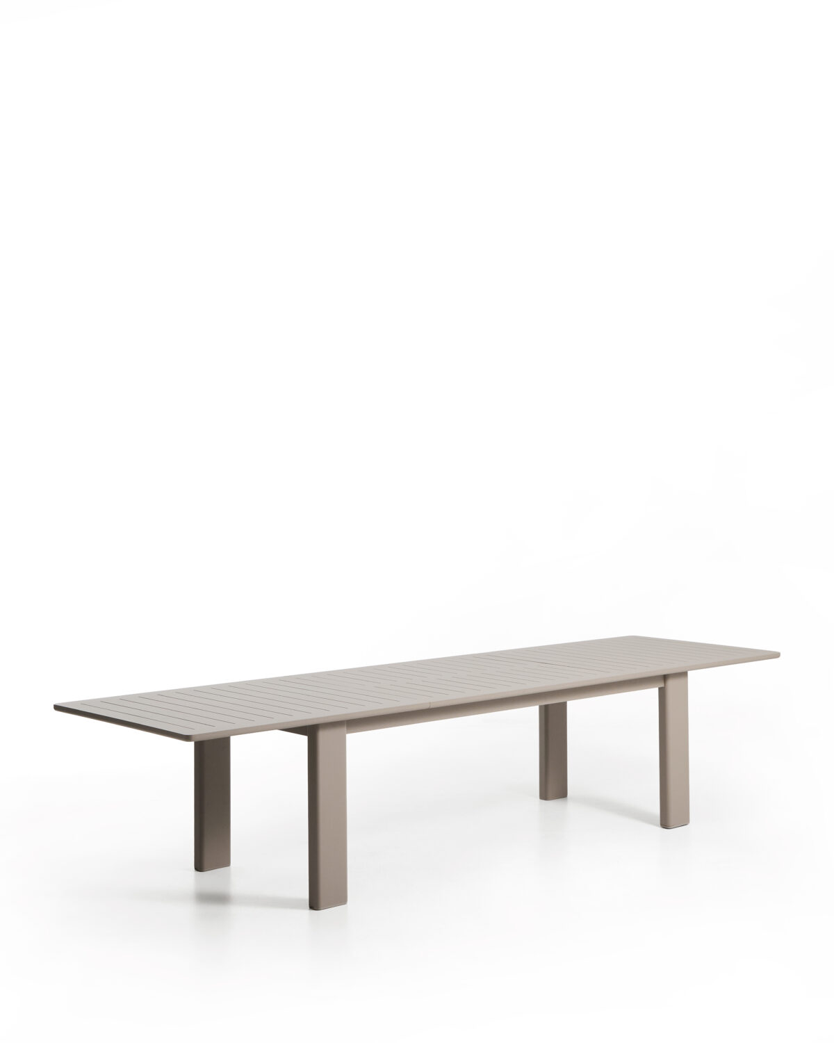 Kave Home Livorno uitschuifbare tafel van taupekleurig aluminium 233(350) x 100 cm - Afbeelding 9