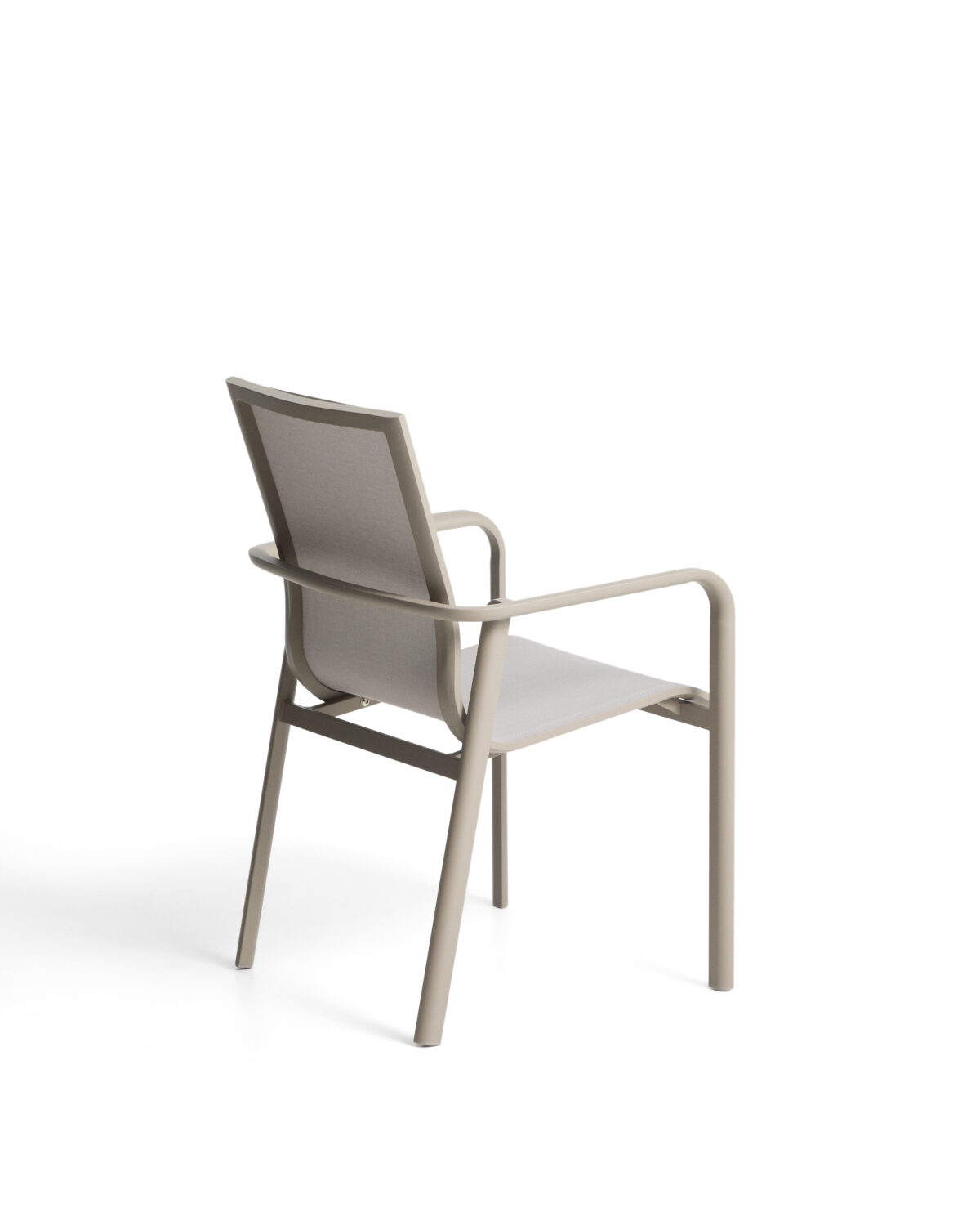 Kave Home Canea stapelbare outdoor stoel van beige textileen en taupekleurig aluminium - Afbeelding 9