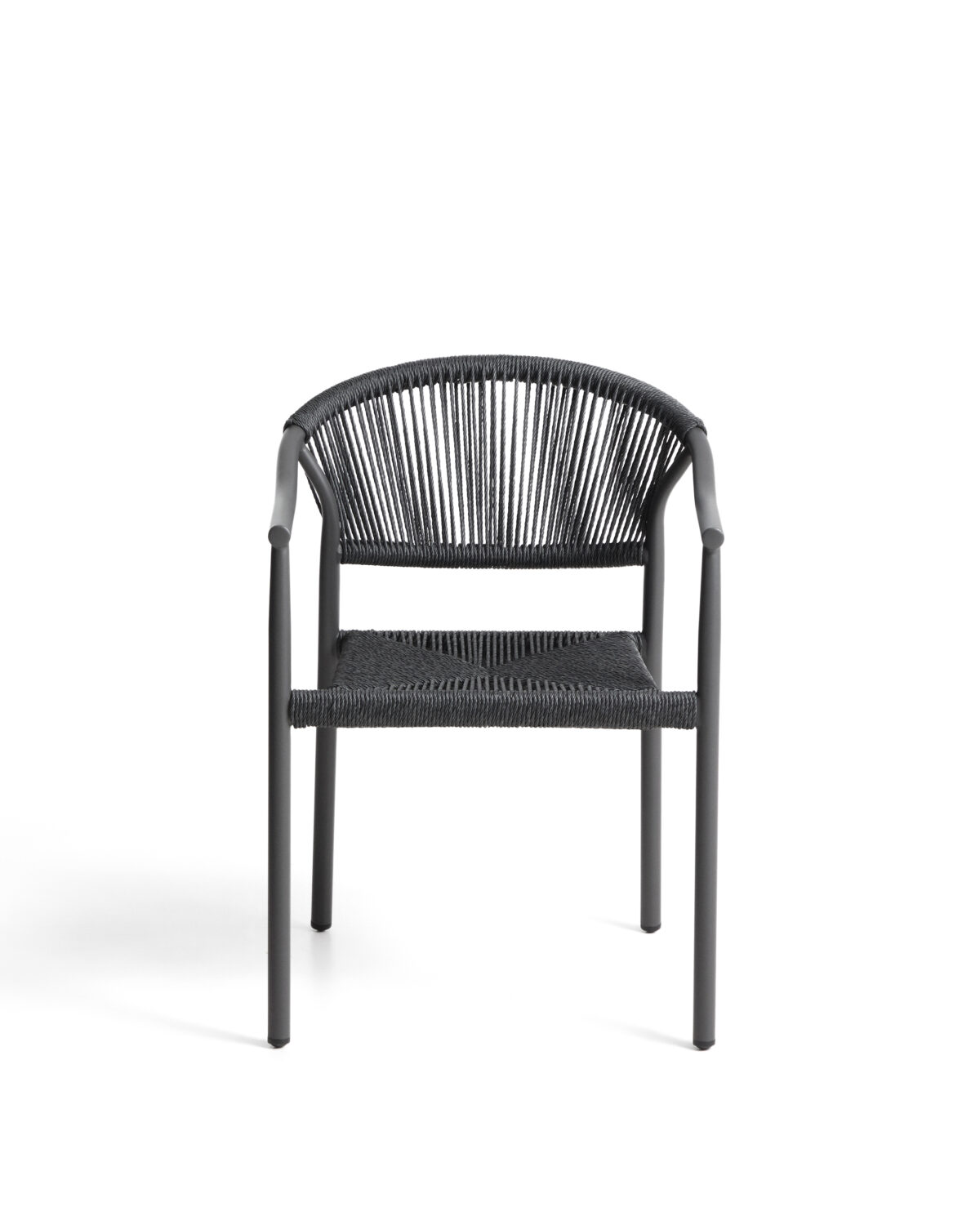 Kave Home Livadia stapelbare outdoor stoel van grafietkleurig aluminium - Afbeelding 3