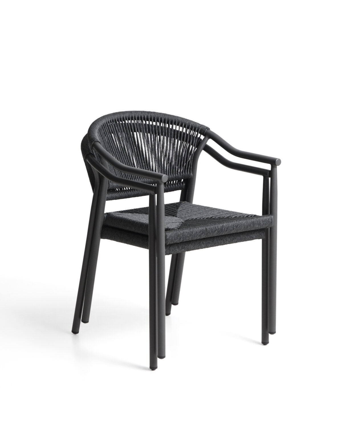 Kave Home Livadia stapelbare outdoor stoel van grafietkleurig aluminium - Afbeelding 4