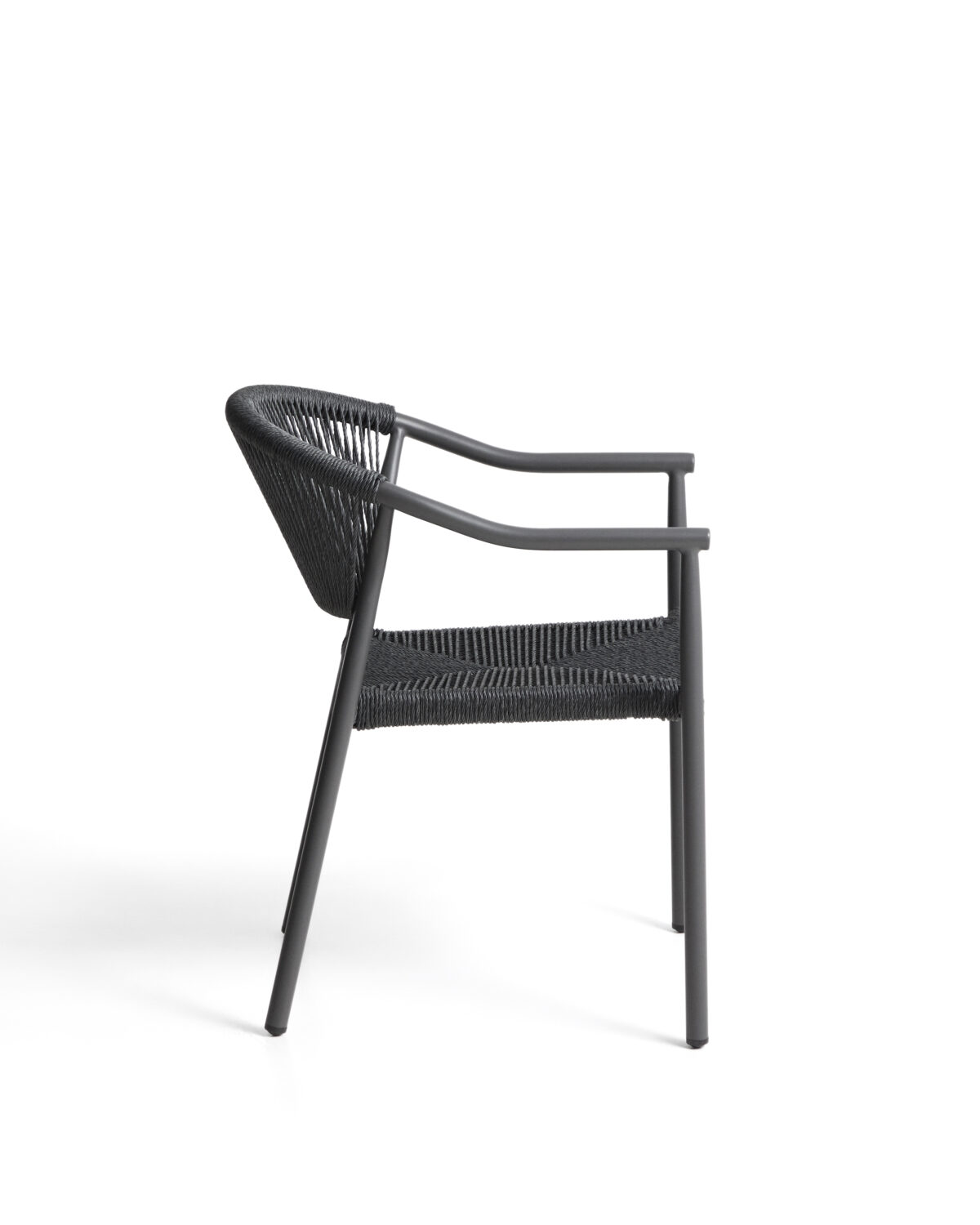 Kave Home Livadia stapelbare outdoor stoel van grafietkleurig aluminium - Afbeelding 5