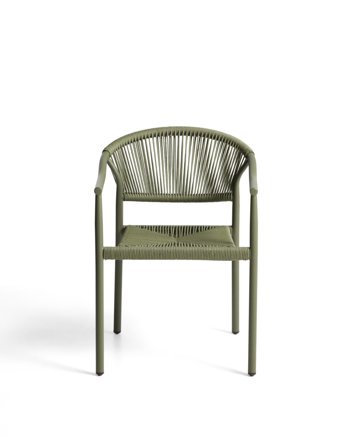 Kave Home Livadia stapelbare outdoor stoel van groen aluminium - Afbeelding 6
