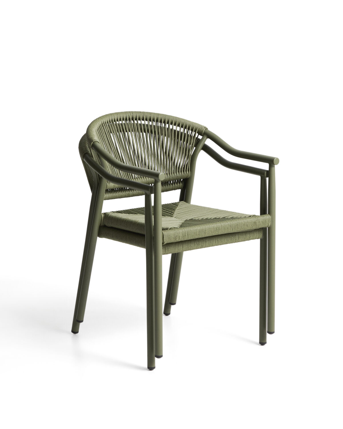 Kave Home Livadia stapelbare outdoor stoel van groen aluminium - Afbeelding 7