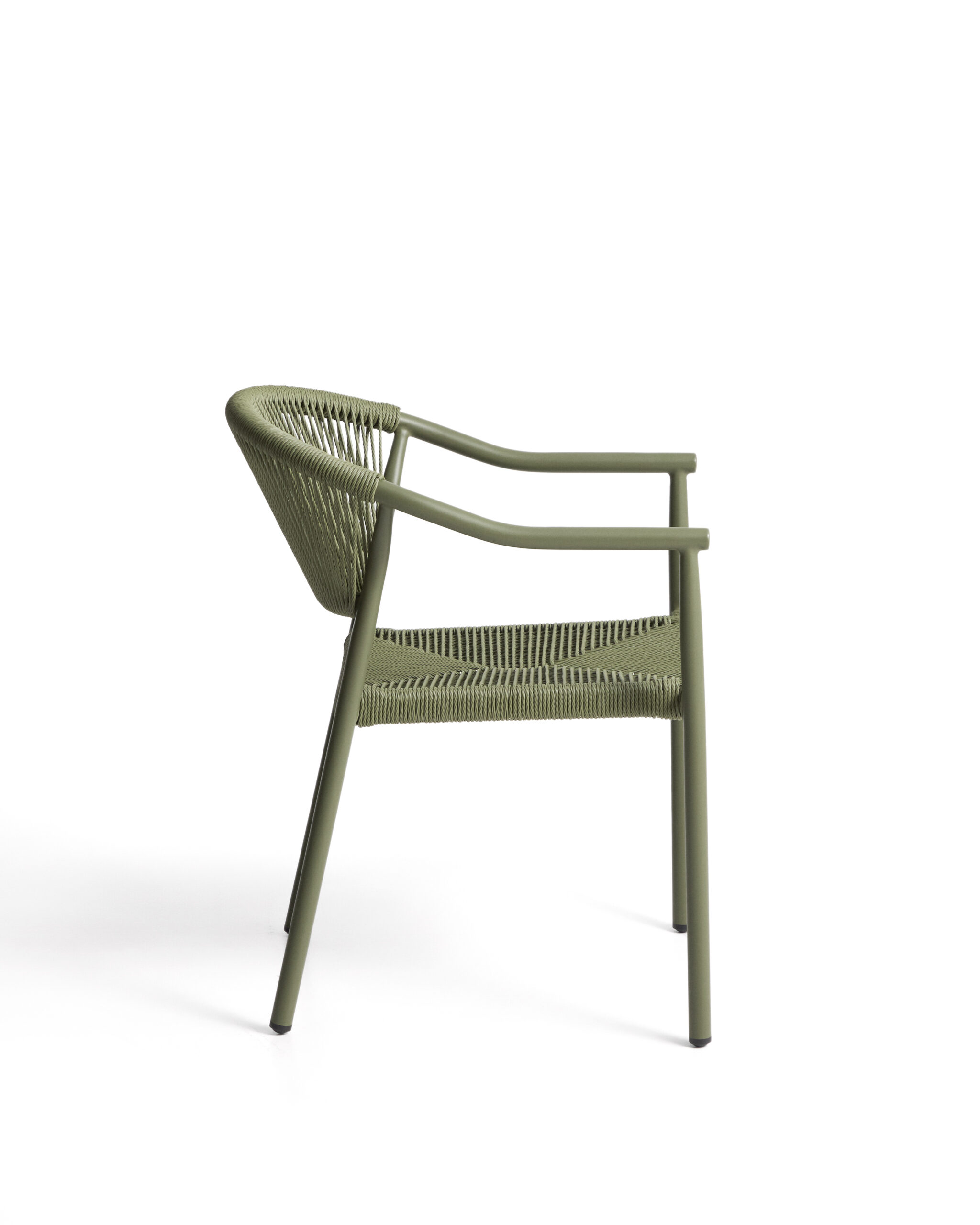 Kave Home Livadia stapelbare outdoor stoel van groen aluminium - Afbeelding 8