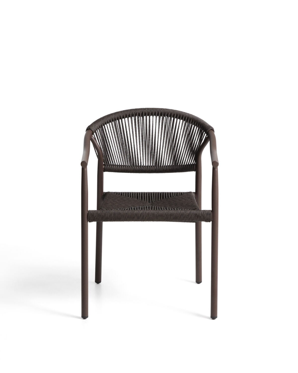 Kave Home Livadia stapelbare outdoor stoel van bruin aluminium - Afbeelding 8