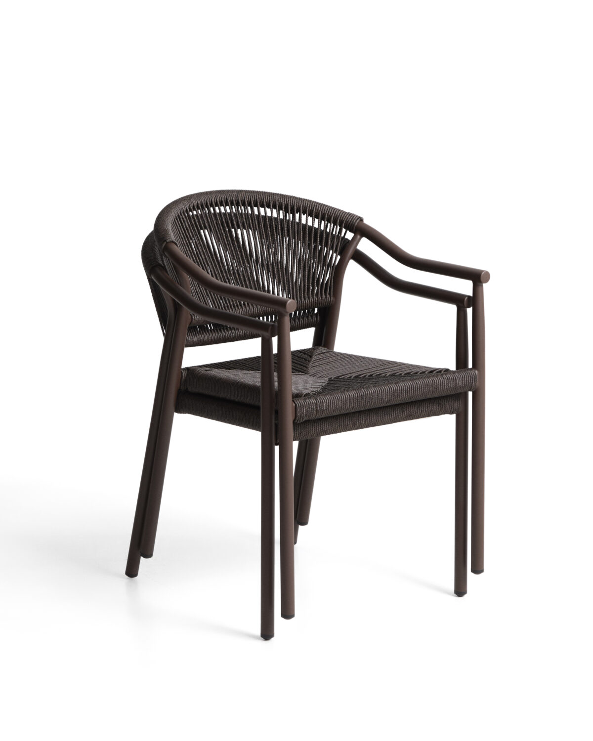Kave Home Livadia stapelbare outdoor stoel van bruin aluminium - Afbeelding 9