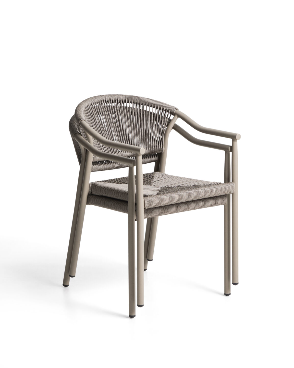 Kave Home Livadia stapelbare outdoor stoel van taupekleurig aluminium - Afbeelding 9