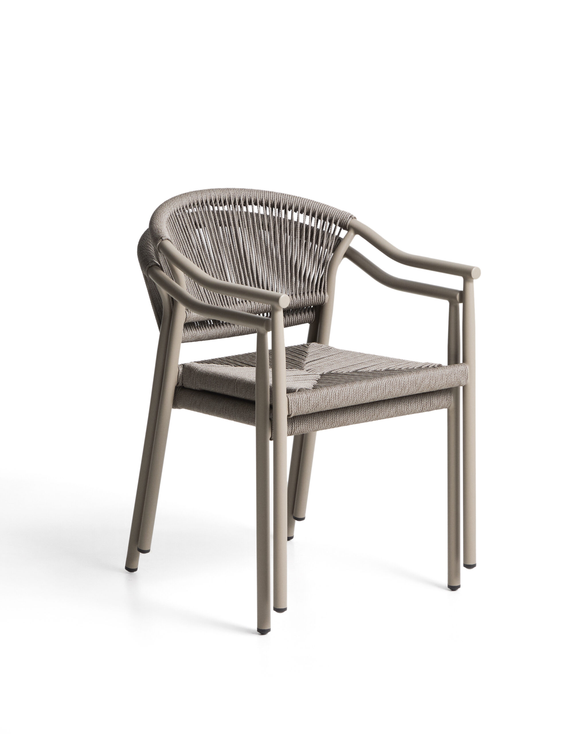 Kave Home Livadia stapelbare outdoor stoel van taupekleurig aluminium - Afbeelding 9