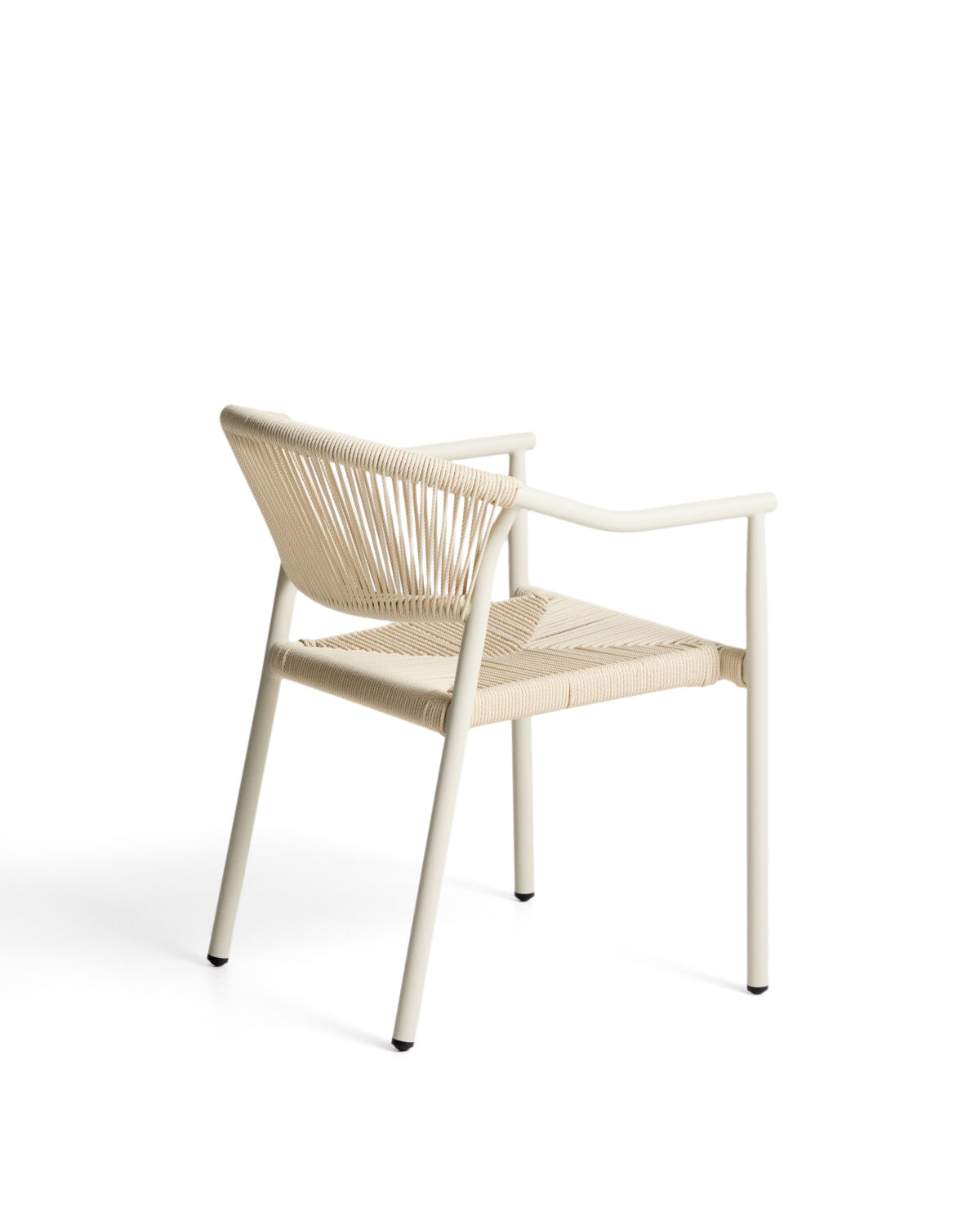 Kave Home Livadia stapelbare outdoor stoel van ecru aluminium - Afbeelding 10