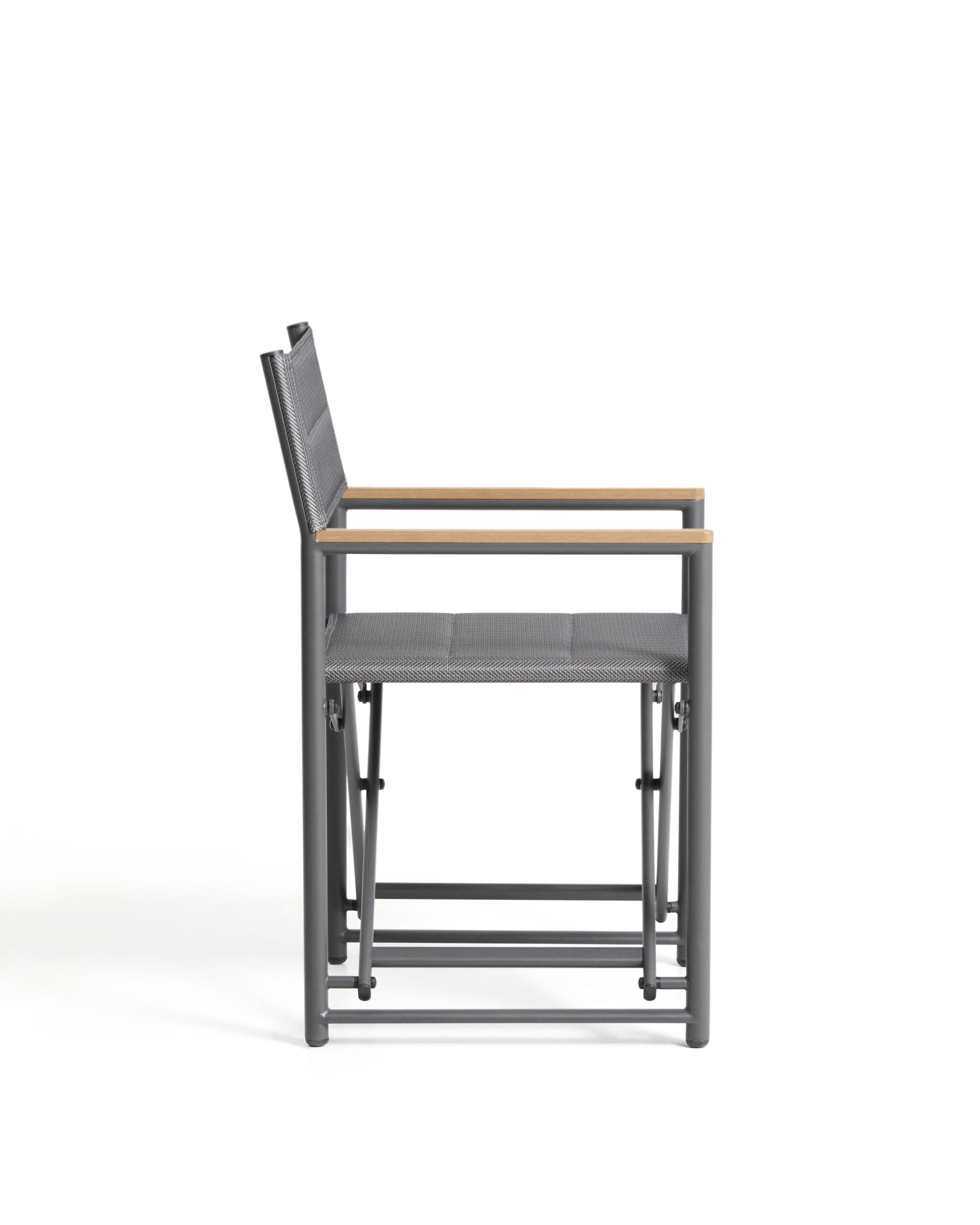 Kave Home Tisno klapstoel voor buiten in grafiet aluminium en grijze texteline - Afbeelding 6