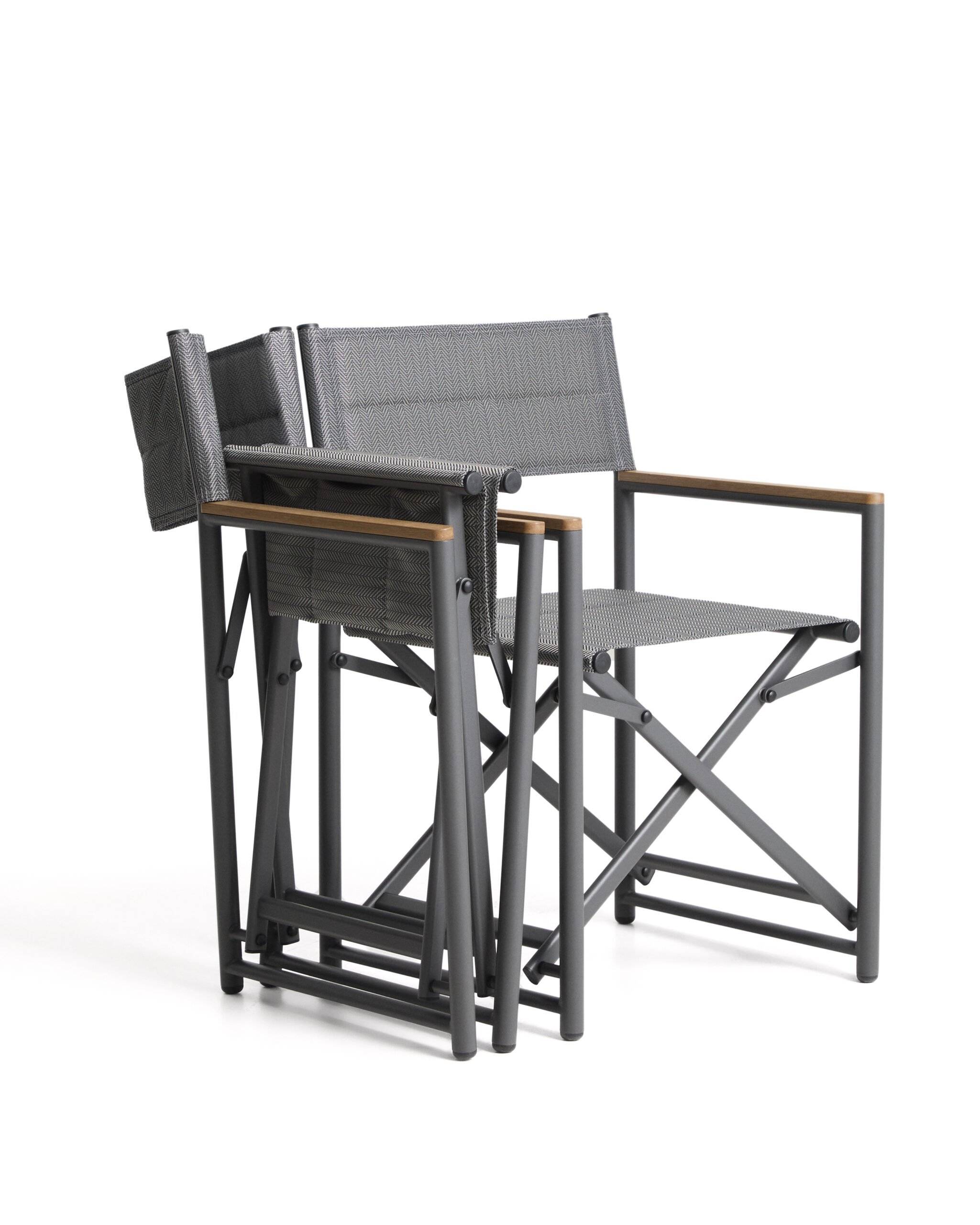 Kave Home Tisno klapstoel voor buiten in grafiet aluminium en grijze texteline - Afbeelding 10