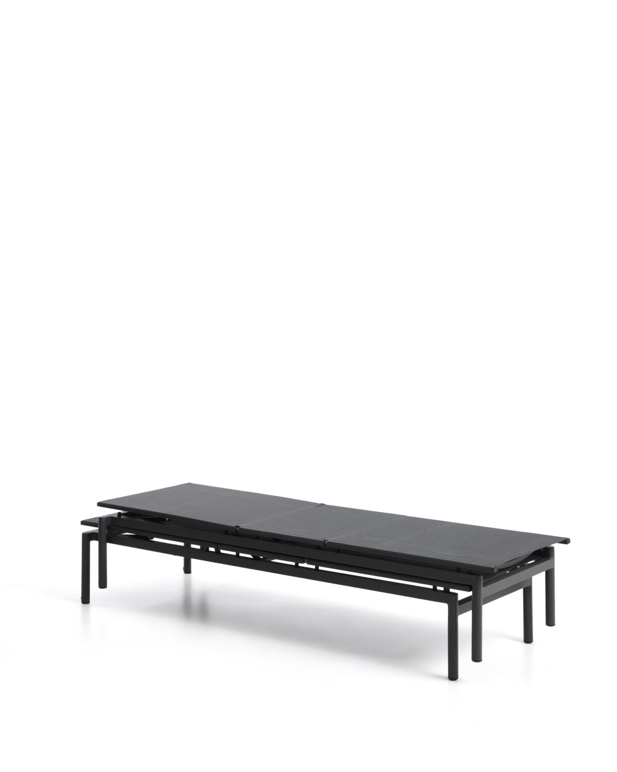 Kave Home Stapelbare Lesina ligstoel van aluminium grafiet en texteline grijs - Afbeelding 6