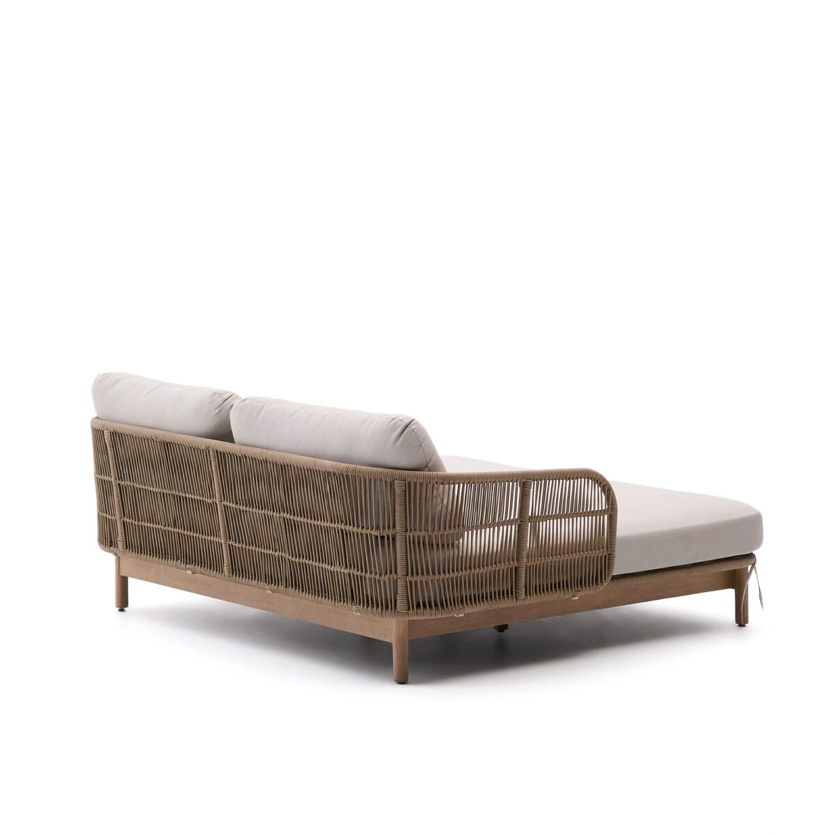 Kave Home Catalina 2-persoons ligstoel van beige touw en massief acaciahout FSC 100% - Afbeelding 8