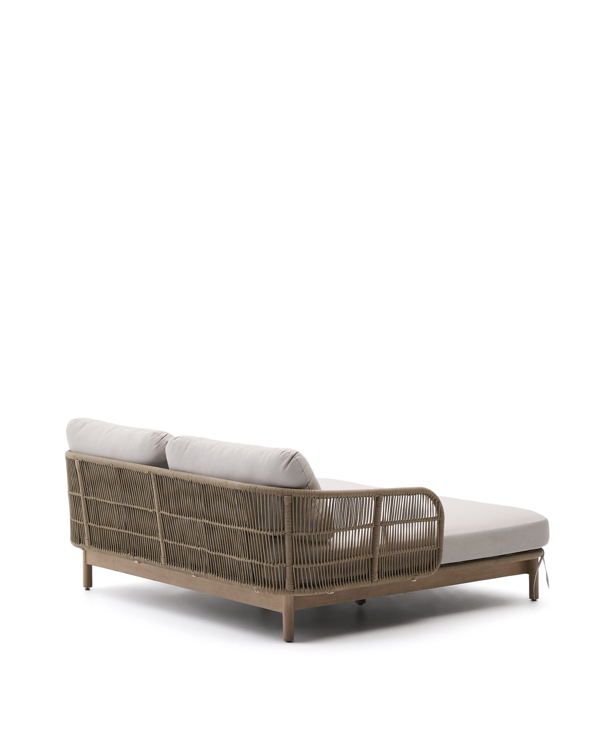 Kave Home Catalina 2-persoons ligstoel van beige touw en massief acaciahout FSC 100% - Afbeelding 9