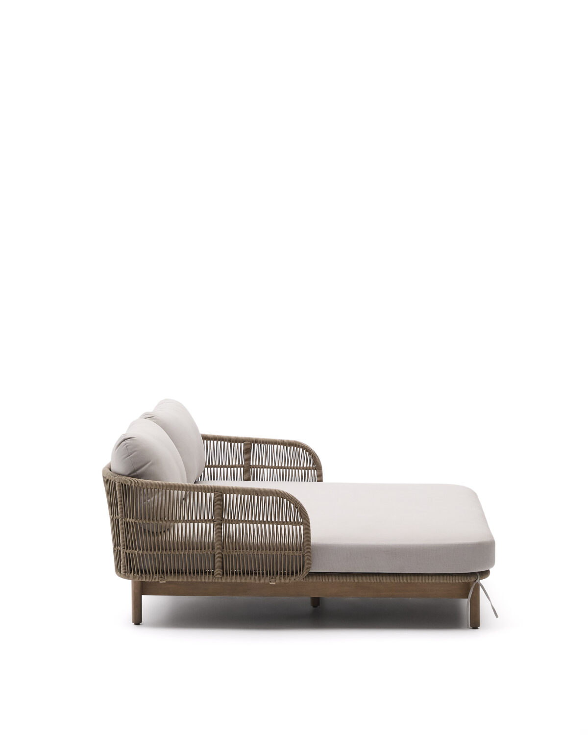 Kave Home Catalina 2-persoons ligstoel van beige touw en massief acaciahout FSC 100% - Afbeelding 10