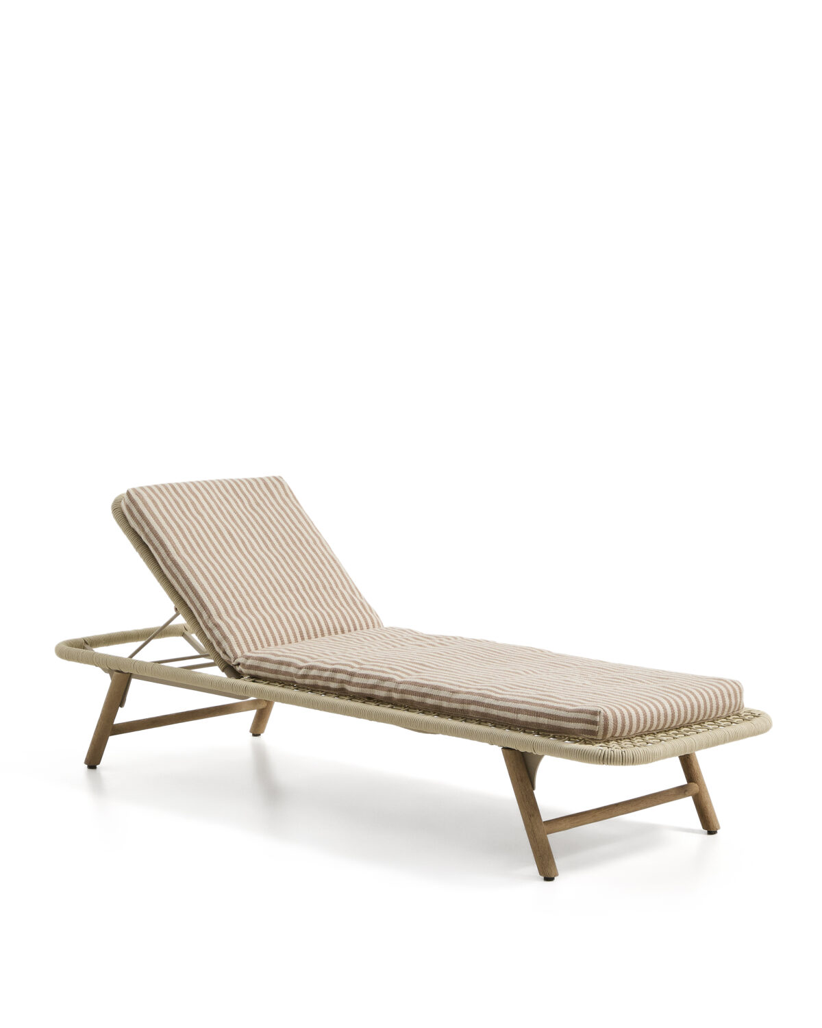 Kave Home Dirome beige gestreept ligbedkussen 100% PET 50 x 175 cm - Afbeelding 4