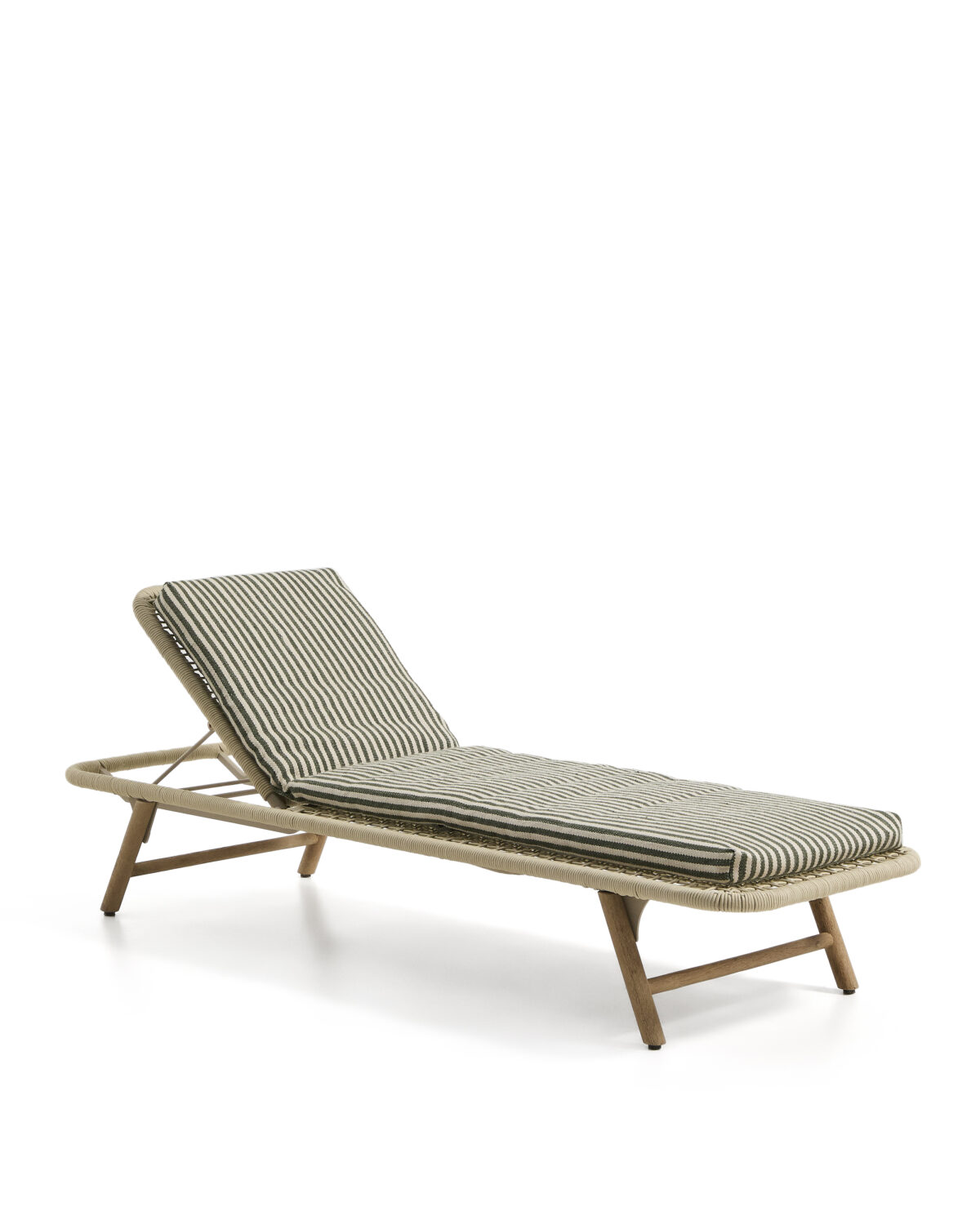 Kave Home Dirome groen gestreept ligbedkussen 100% PET 50 x 175 cm - Afbeelding 4