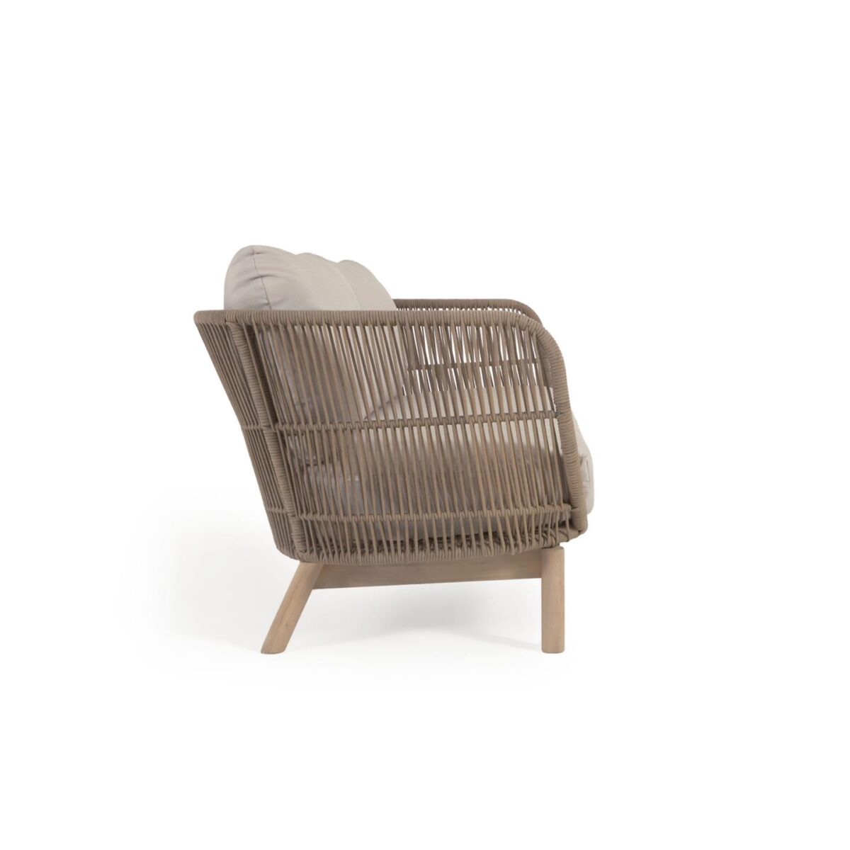 Kave Home Catalina 3-zitsbank gemaakt met beige touw en FSC massief acaciahout 170 cm - Afbeelding 11