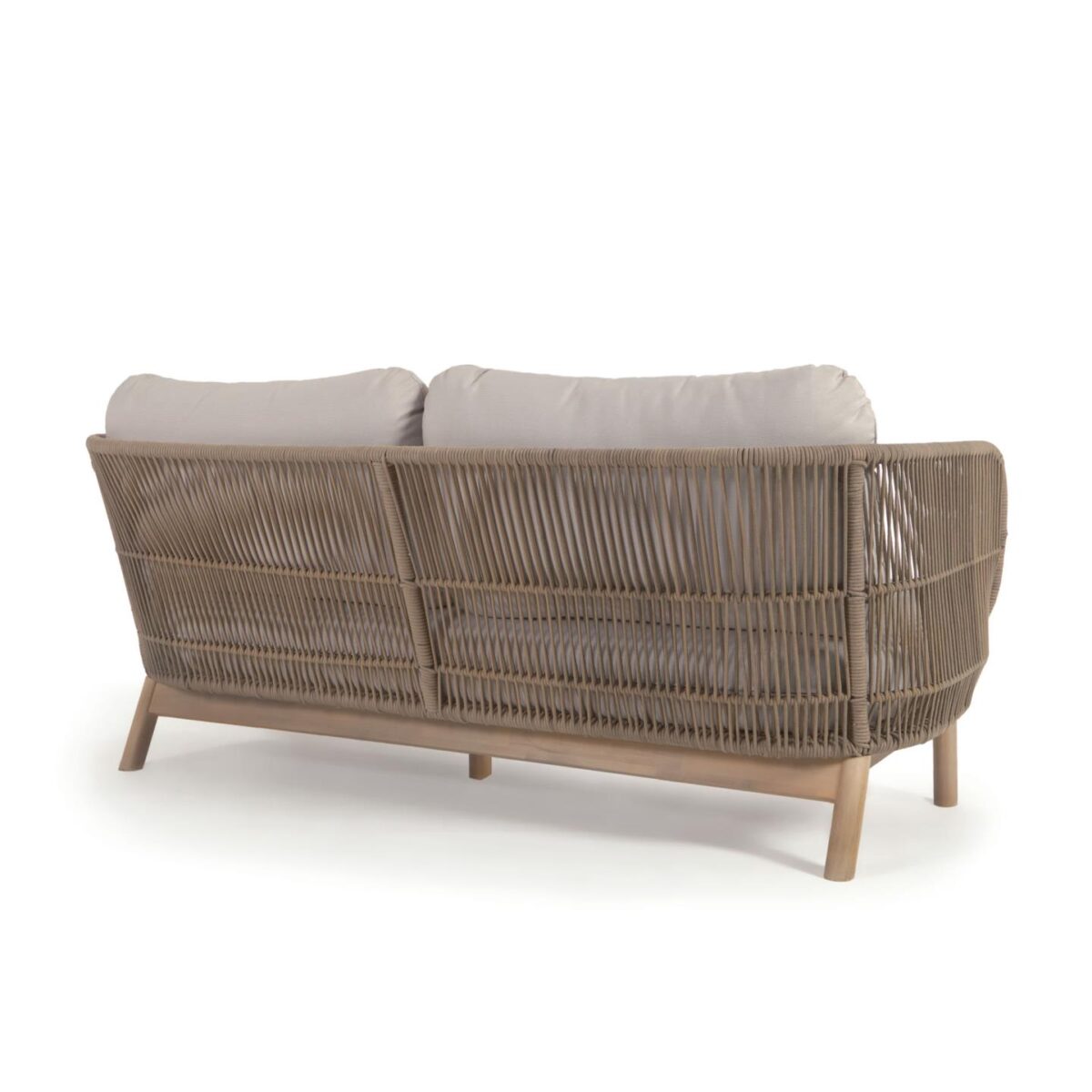 Kave Home Catalina 3-zitsbank gemaakt met beige touw en FSC massief acaciahout 170 cm - Afbeelding 13