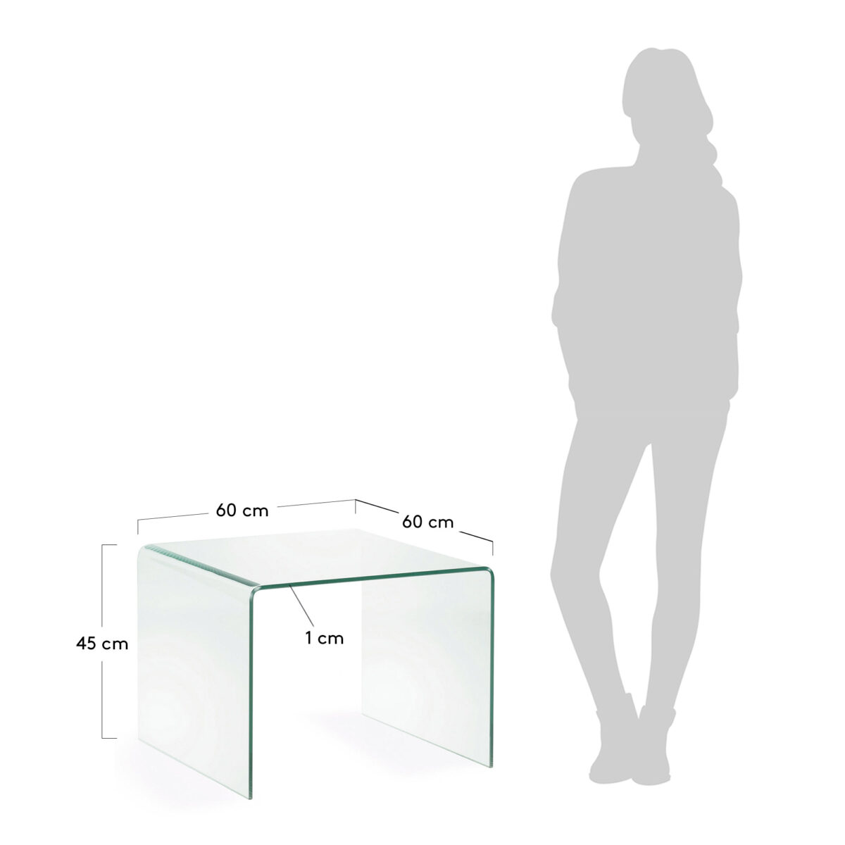 Kave Home Burano glazen bijzettafel 60 x 60 cm - Afbeelding 5
