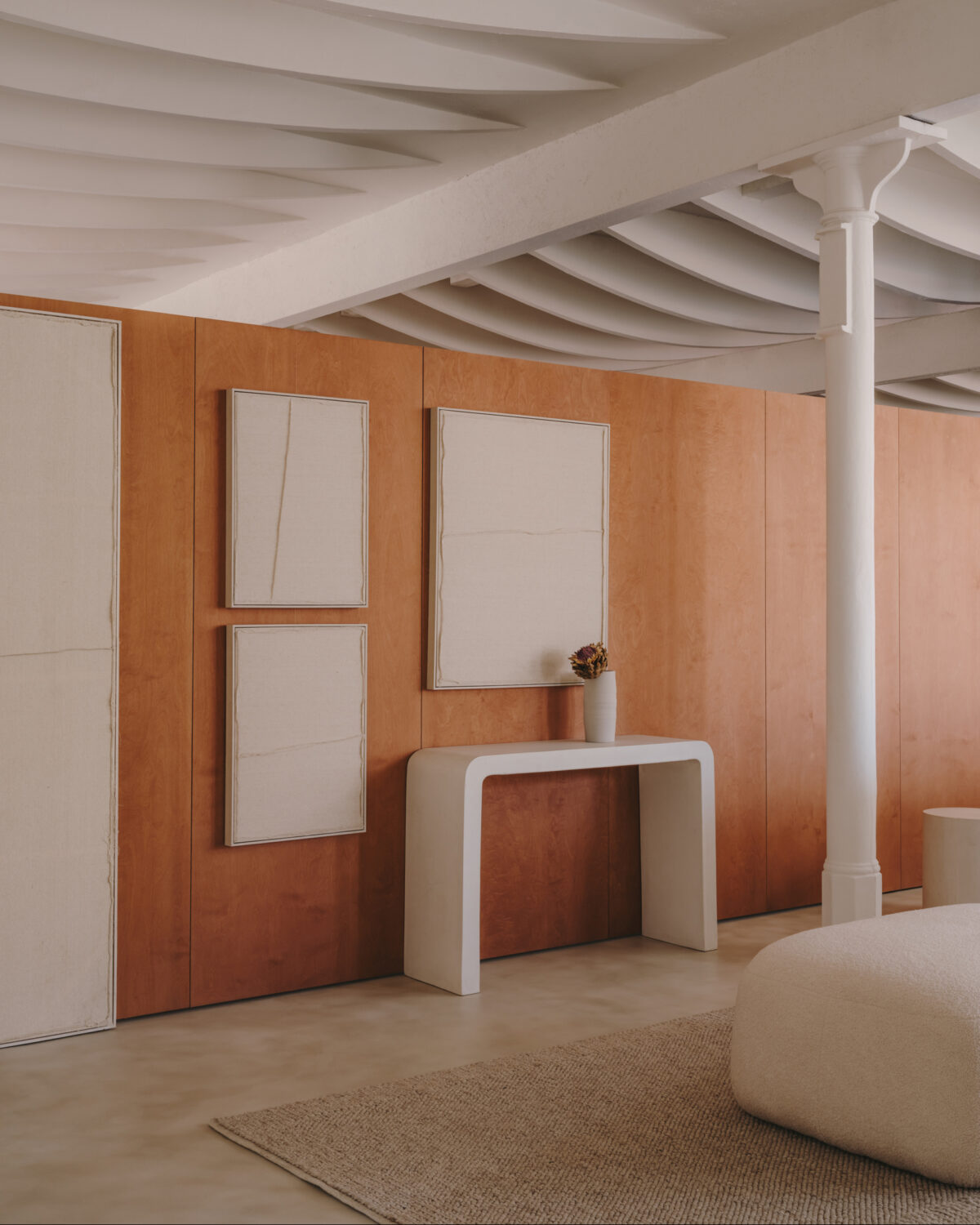 Kave Home Wit Maha-schilderij met horizontale lijn 82 x 102 cm - Afbeelding 4