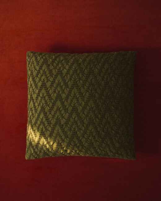 Kave Home Evone kussenhoes van 100% katoen met wafelstructuur groen 50 x 50 cm
