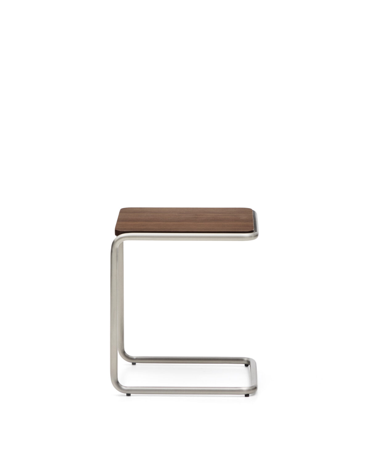 Kave Home Tarsel bijzettafel van walnootfineer met een geborsteld roestvrij stalen frame 42 x 47 cm - Afbeelding 11