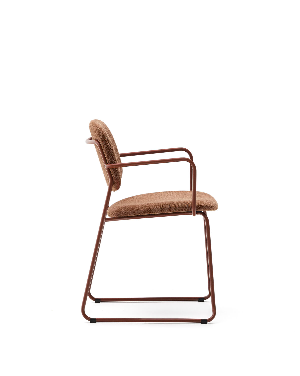 Kave Home Meli stoel in terracotta chenille met terracotta metalen structuur FSC Mix Credit - Afbeelding 6