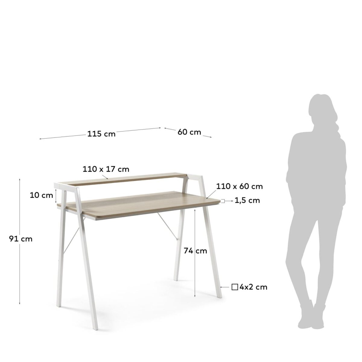 Kave Home Tafel Aarhus 115 x 60 cm - Afbeelding 6