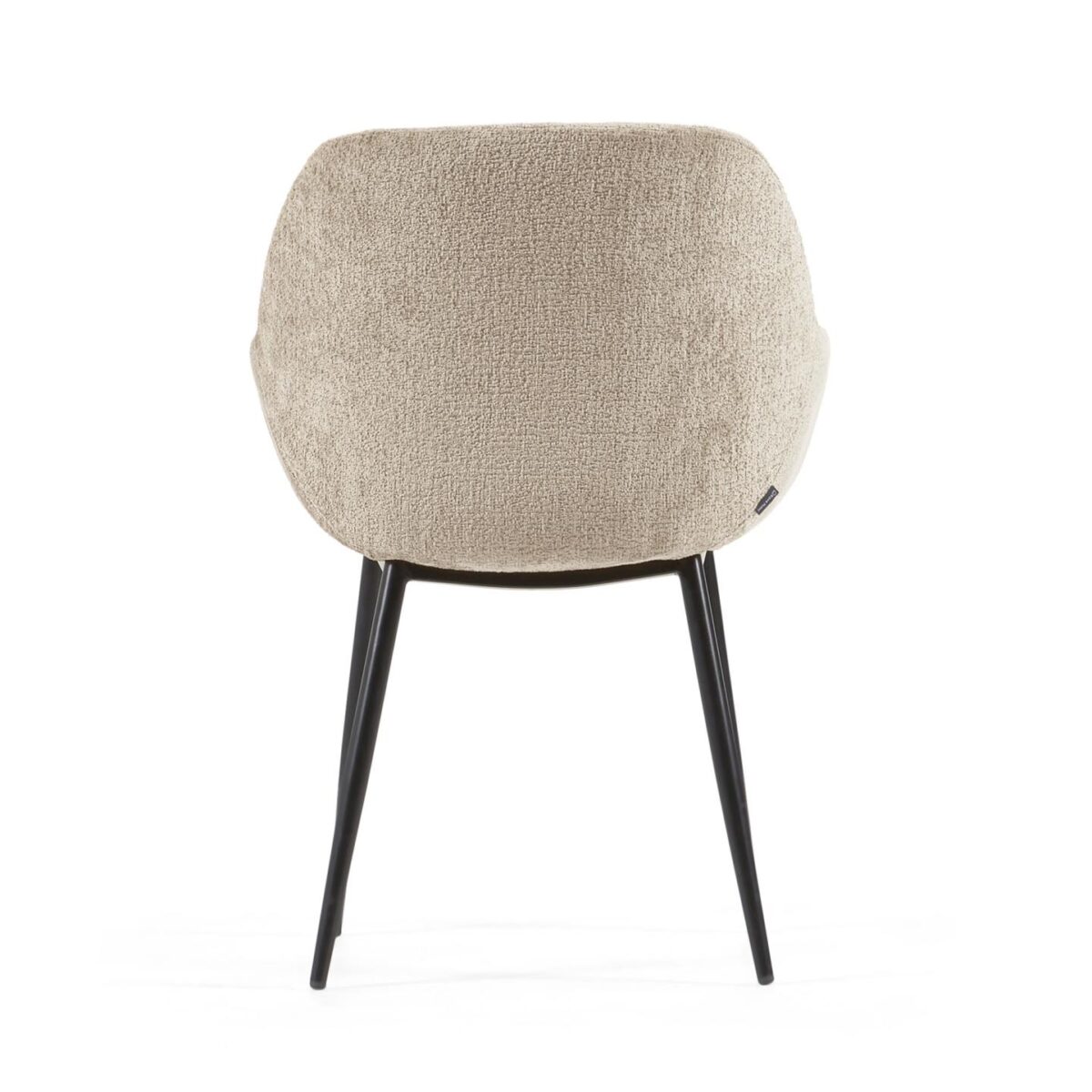 Kave Home Konna stoel in beige chenille met stalen poten en zwart gelakte afwerking - Afbeelding 7
