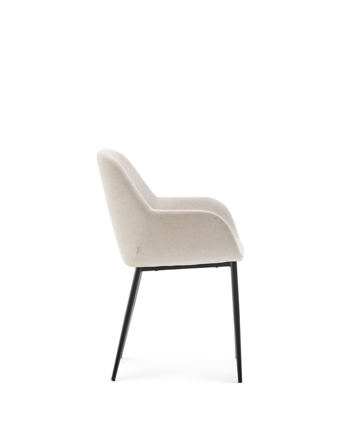 Kave Home Konna stoel beige met stalen poten in zwart gelakte afwerking - Afbeelding 3