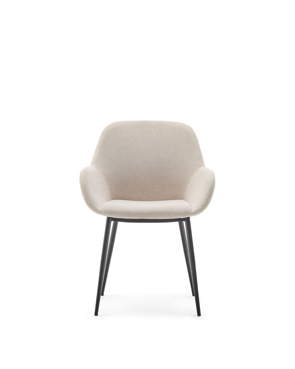 Kave Home Konna stoel beige met stalen poten in zwart gelakte afwerking - Afbeelding 5