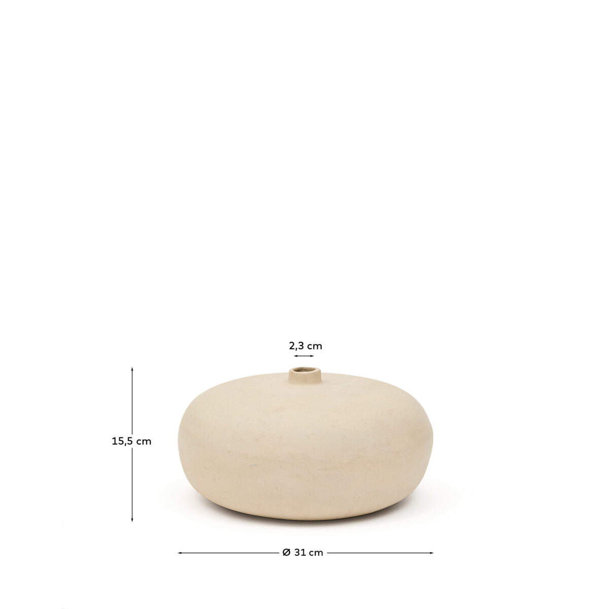 Kave Home Nivala vaas van papier-maché 15,5 cm - Afbeelding 5