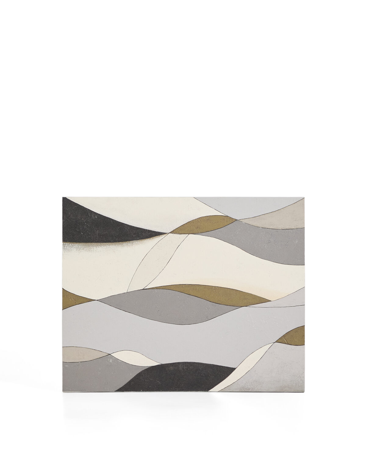 Kave Home Marvilo abstract canvas grijs en mosterdgeel 80 x 100 cm - Afbeelding 5