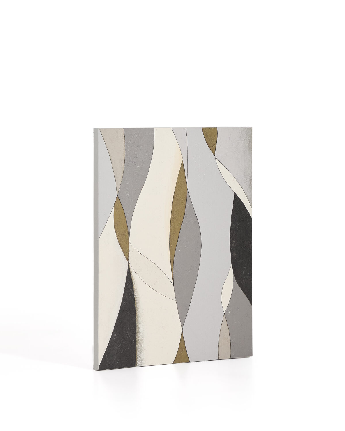 Kave Home Marvilo abstract canvas grijs en mosterdgeel 80 x 100 cm - Afbeelding 6