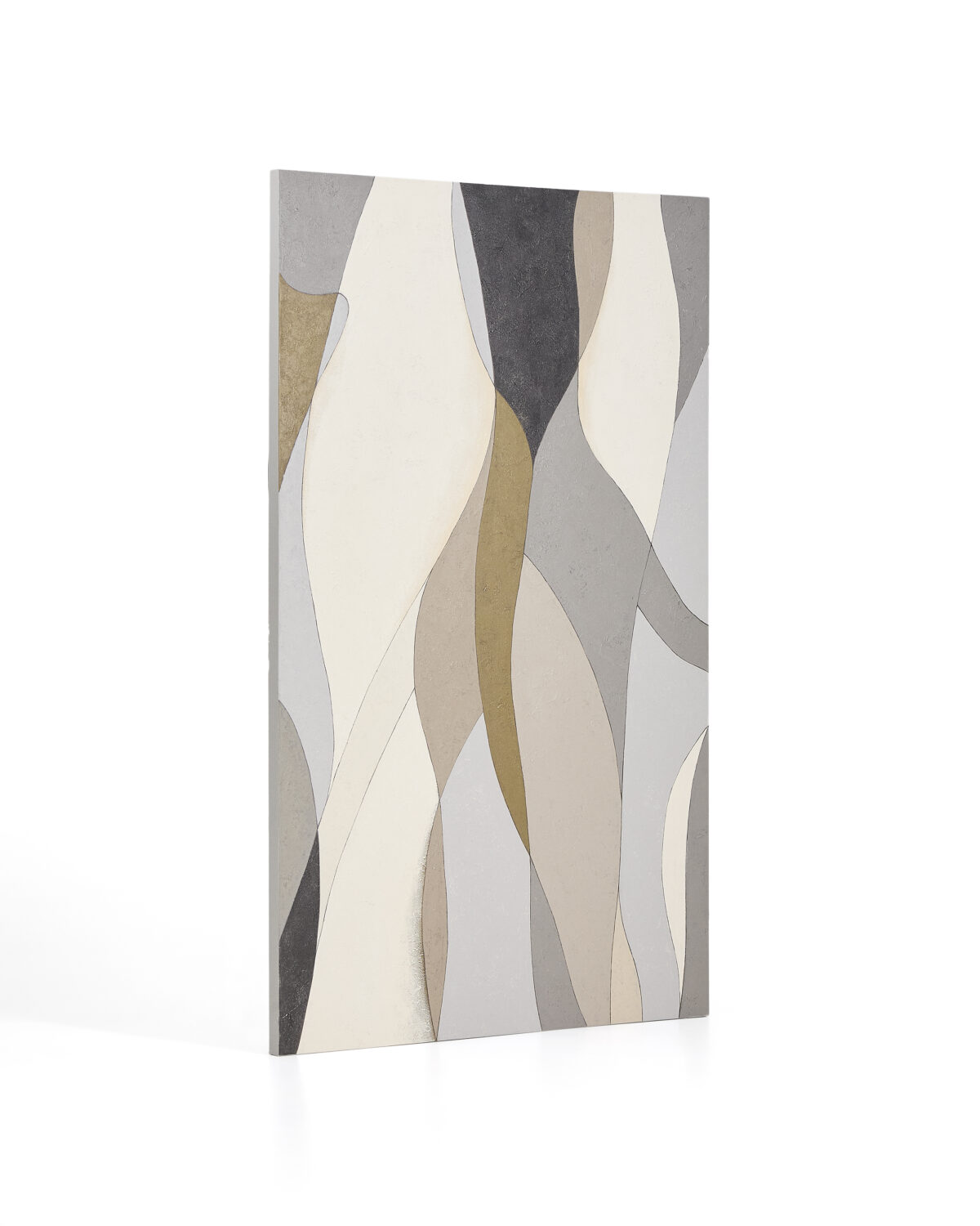 Kave Home Marvilo abstract canvas grijs en mosterdgeel 120 x 200 cm - Afbeelding 5