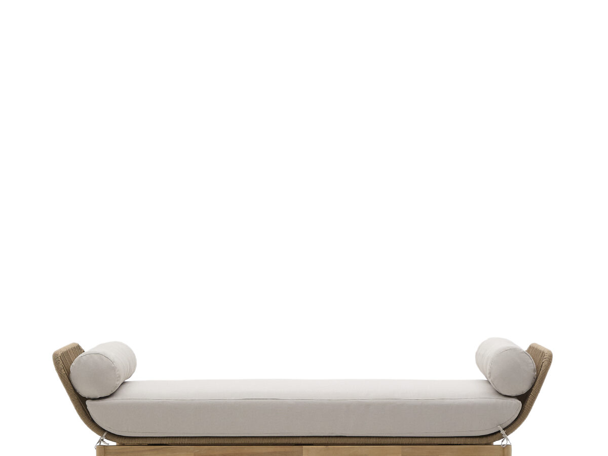 Kave Home Ligstoel Catalina beige van touw en massief acaciahout FSC 100%