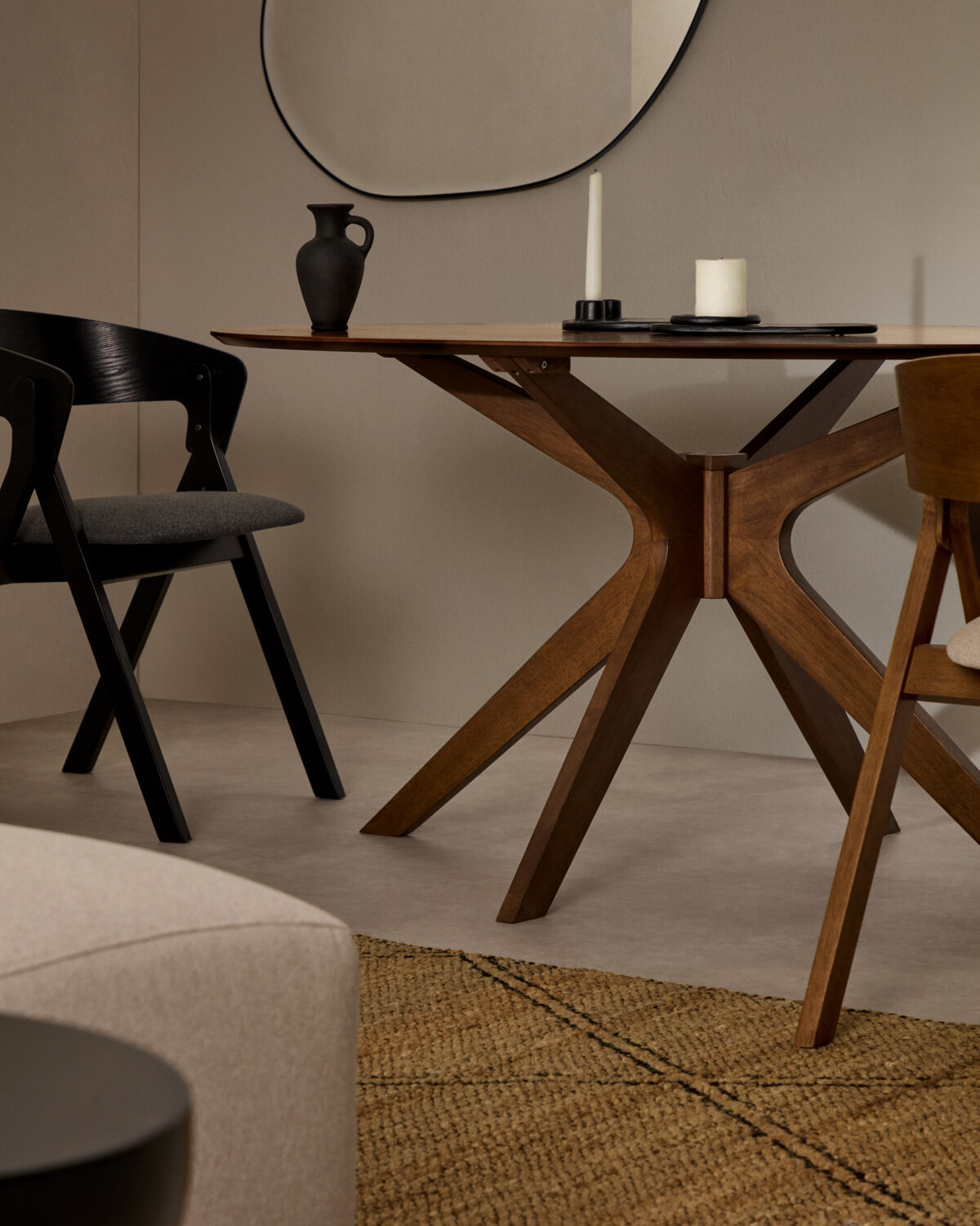 Kave Home Tafel Naanim van walnootfineer 180 x 110 cm - Afbeelding 2