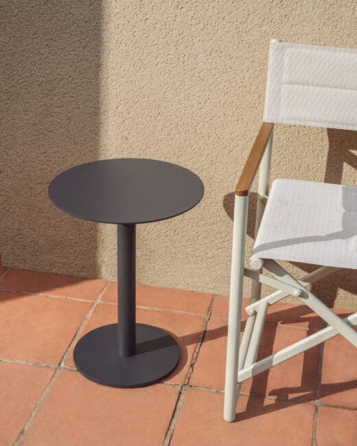 Kave Home Asinara bijzettafel in grafiet aluminium Ø40 cm
