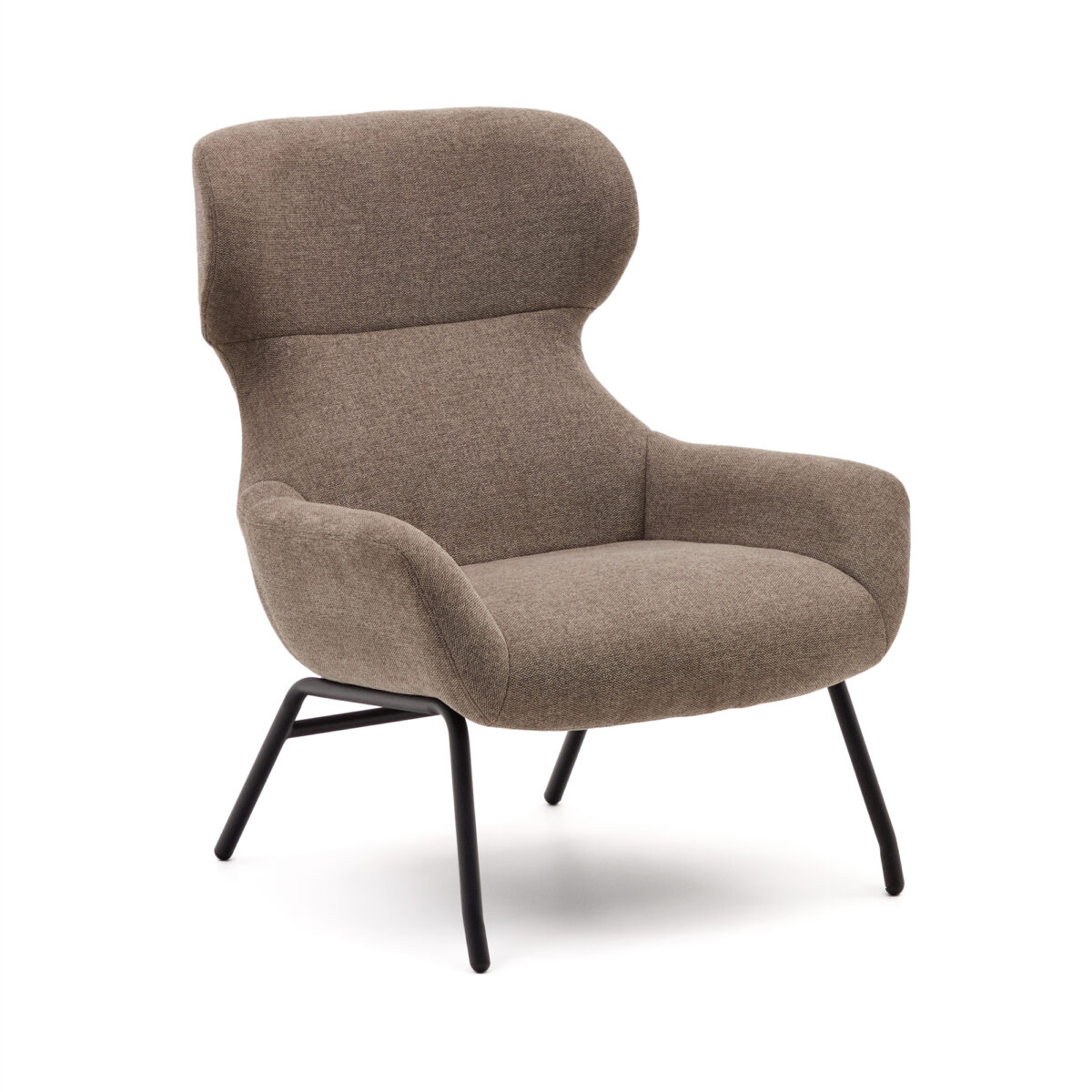 Kave Home Belina-fauteuil van lichtbruine chenille en staal met zwarte afwerking FSC 100% - Afbeelding 18