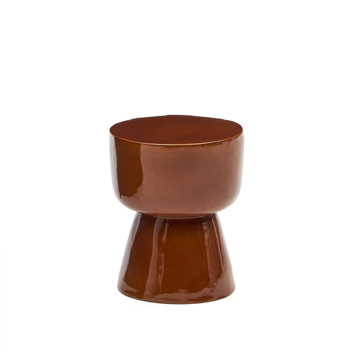Kave Home Mesquida outdoor bijzettafel van keramiek met geglazuurde afwerking in terracotta Ø 36 cm - Afbeelding 5