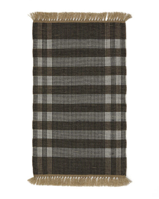 Kave Home Vloerkleed Barani van synthetische vezels bruin en zwart 60 x 90 cm