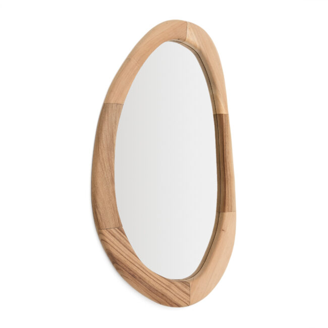 Kave Home Spiegel Selem van mungur hout met natuurlijke afwerking 60 x 107 cm