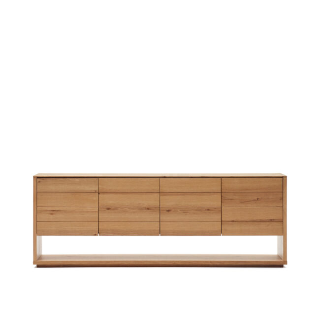 Kave Home Alguema dressoir 4 deuren in eiken fineer met natuurlijke afwerking 200 x 74 cm