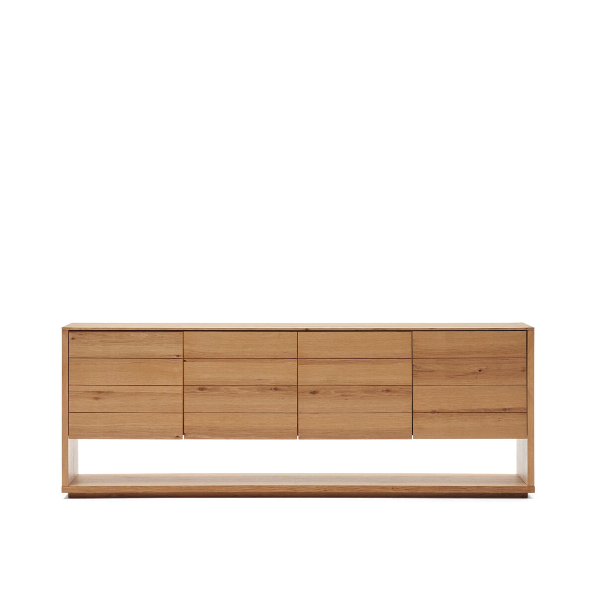 Kave Home Alguema dressoir 4 deuren in eiken fineer met natuurlijke afwerking 200 x 74 cm