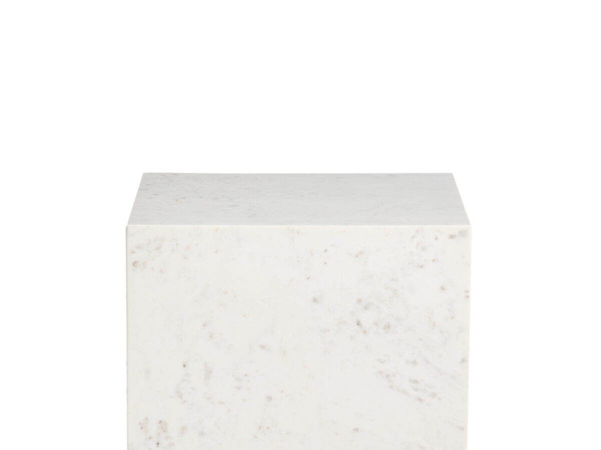 Kave Home Sorein witte bijzettafel van marmer 50 x 50 cm